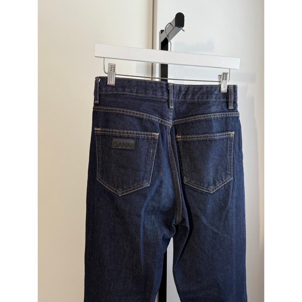 GANNI Stary Barrel Jeans – 28W x 34L – Dark Blue Rinse - Picture 5 of 7
